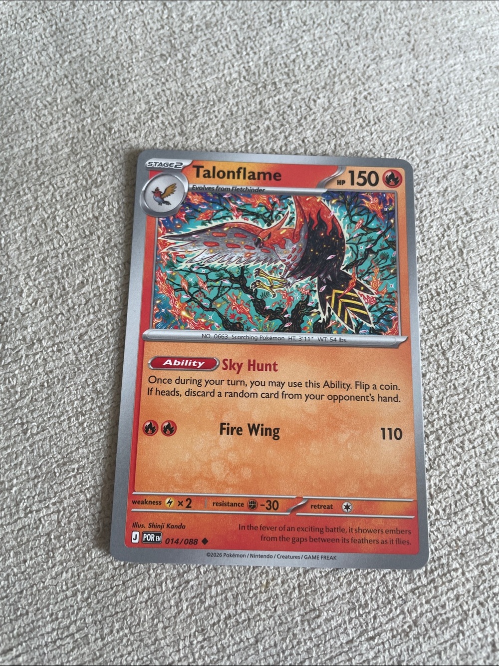 Talonflame Pokémon Card